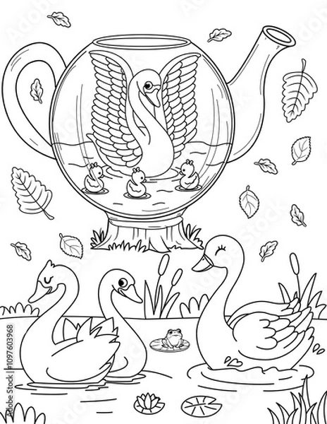Obraz teapot coloring page
