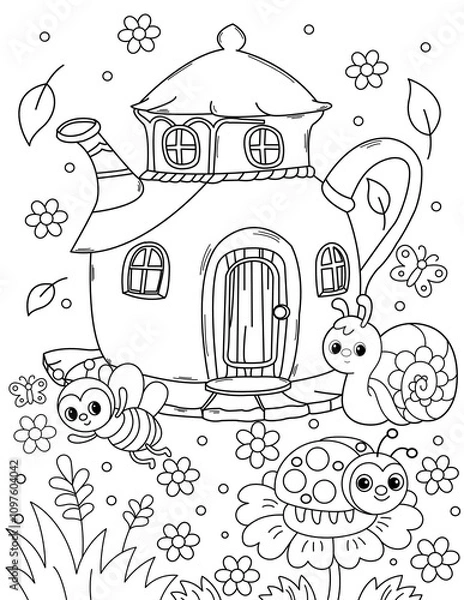 Obraz teapot coloring page