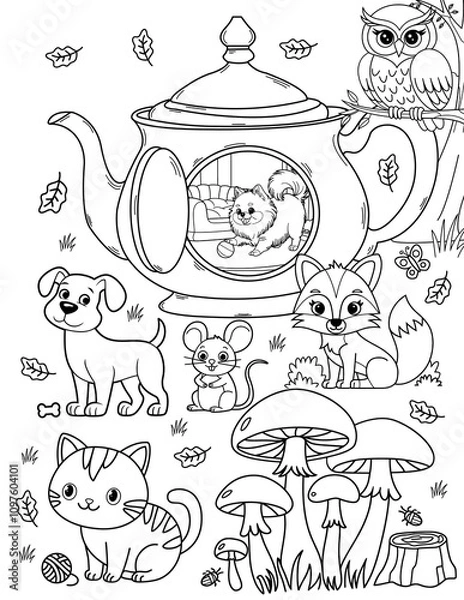 Obraz teapot coloring page