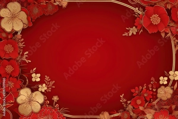 Obraz Chinese new year background backgrounds graphics pattern.