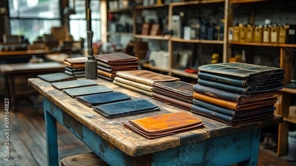 Obraz Leather goods display