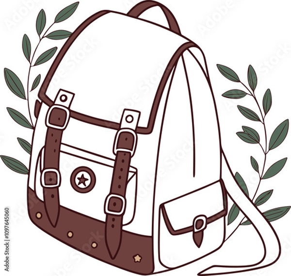 Fototapeta A Beautiful Witch Backpack icon vector on white background