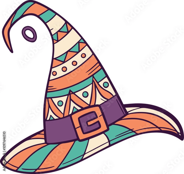 Fototapeta A Beautiful color Witch hat icon vector on white background