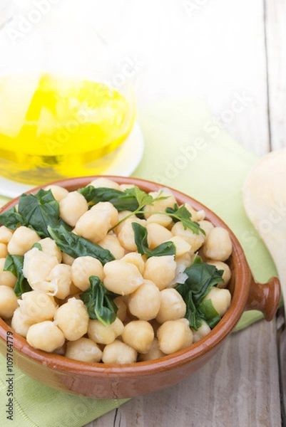 Obraz chickpeas with spinach