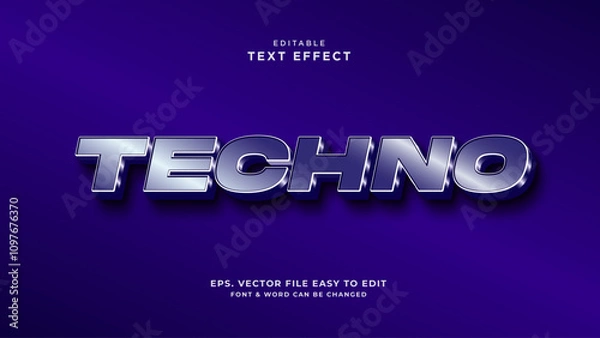 Fototapeta Techno futuristic editable text effect  technology text style