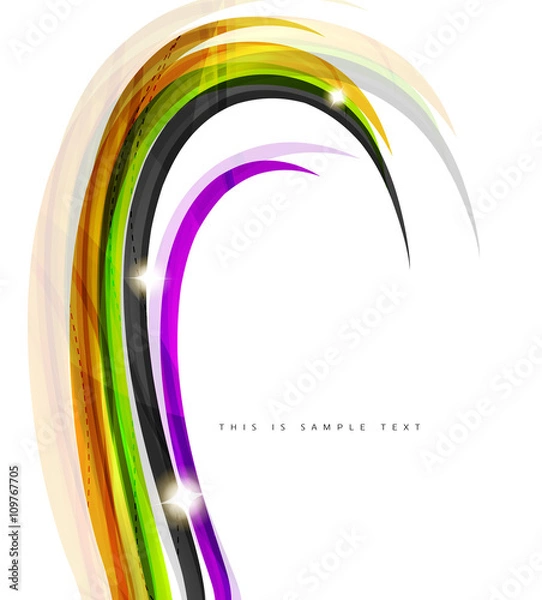 Fototapeta Wavy glossy futuristic swirl