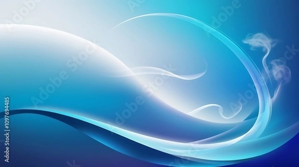 Fototapeta soft ethereal deep blue hues blend seamlessly curvy gradient background 