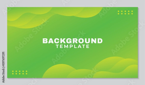 Fototapeta Modern design template geometric background wave green gradient color