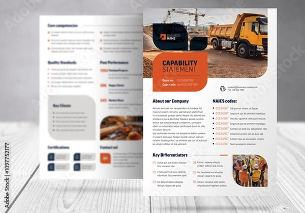 Fototapeta Capability Statement Business Document Template 