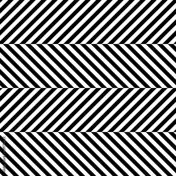 Fototapeta Black Herringbone Fabric Seamless Pattern in Vector