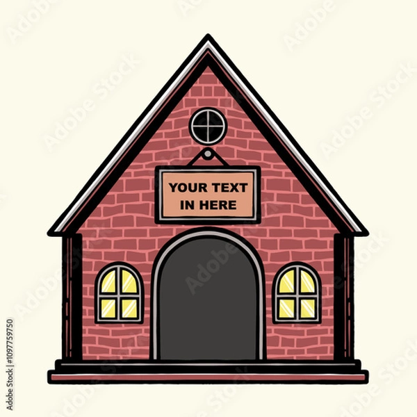 Fototapeta Simple house logo vector drawing