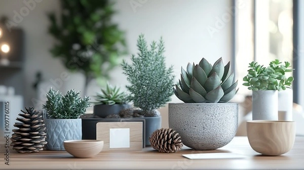 Obraz Stylish and Scandinavian Interior of Living Room with Mock-Up":