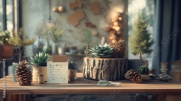 Obraz Stylish and Scandinavian Interior of Living Room with Mock-Up":