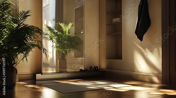 Obraz Spacious Apartment with Window Walls 8K Realistic Lighting":