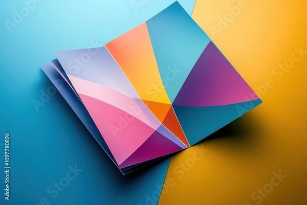 Obraz Intersecting cover mockup for multilayered brochure design