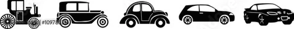 Obraz Ewolucja sylwetki samochodów