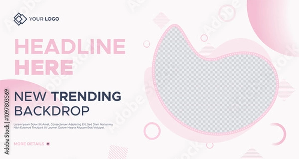 Fototapeta New Trend Business Presentation Slides Background Template. Geometrical Shape Corporate Business Web Banner. Innovative Layouts and Creative Backdrop for Header, Slides, Flyer, Invitation Cover