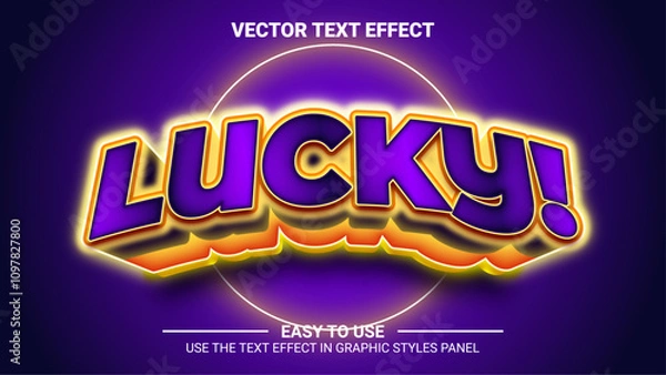Obraz 3d lucky glow editable text effect