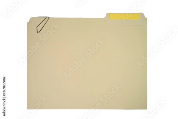 Fototapeta manilla file folder with blank label