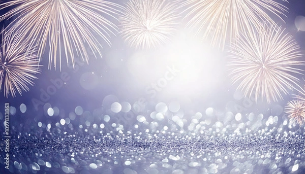 Obraz Sparkling Fireworks Display Over Glitter