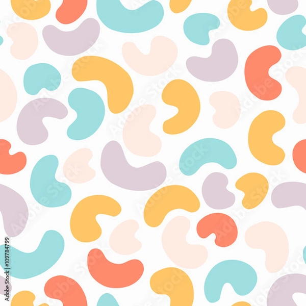 Obraz Colorful hand drawn doodle beans seamless pattern.