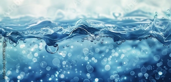 Obraz splashes of water
multiple color droplets of ocean and seas 
watery waves 
sparkling water ocean river waves 