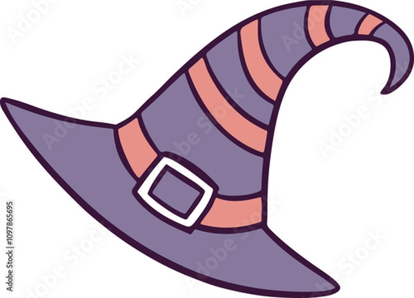 Fototapeta A Beautiful color Witch hat icon vector on white background, Witch hat icon