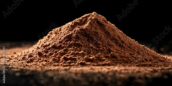 Fototapeta Rich Cocoa Powder with Scattered Cocoa Beans