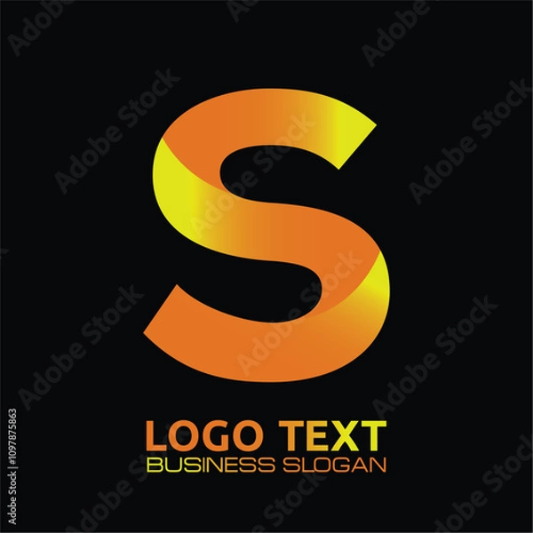 Fototapeta S lettering logo is simple, easy to understand and authoritative