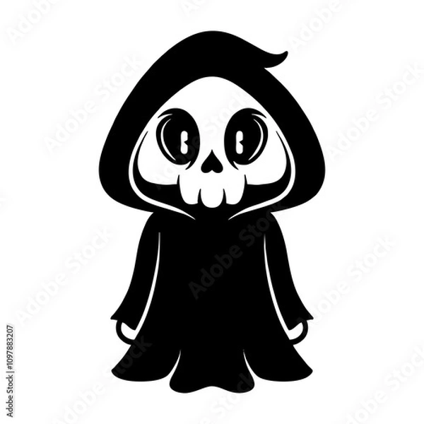 Fototapeta death reapper chibi vector illustration