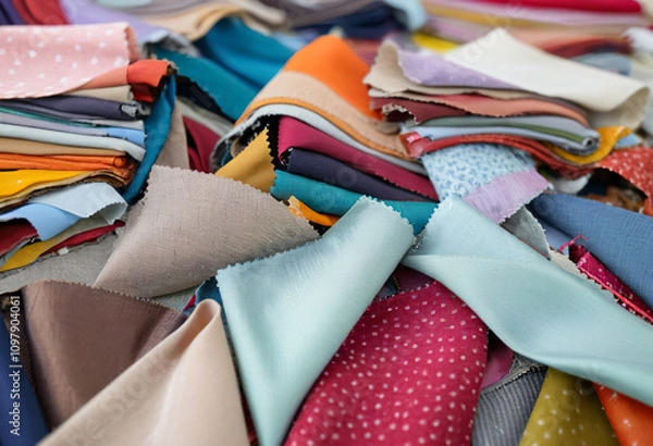 Fototapeta background of small multi-colored scraps of fabric