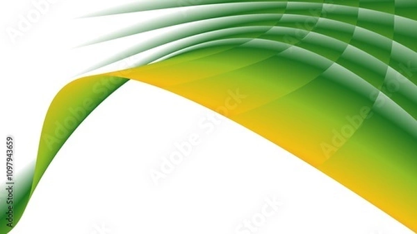 Fototapeta Vibrant abstract design featuring flowing green and yellow waves, perfect for backgrounds, websites, and modern graphics. Ideal for eco-friendly and energetic themes.