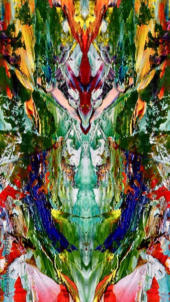 Fototapeta Abstract art background . Hand painting artwork on canvas .
Color idea for fabric , wall decor