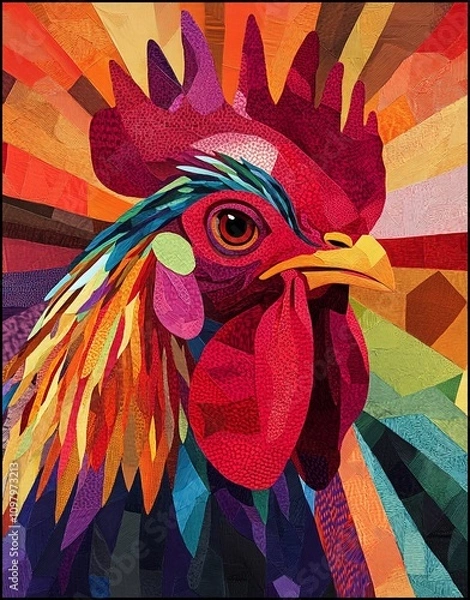 Fototapeta Vibrant Geometric Rooster