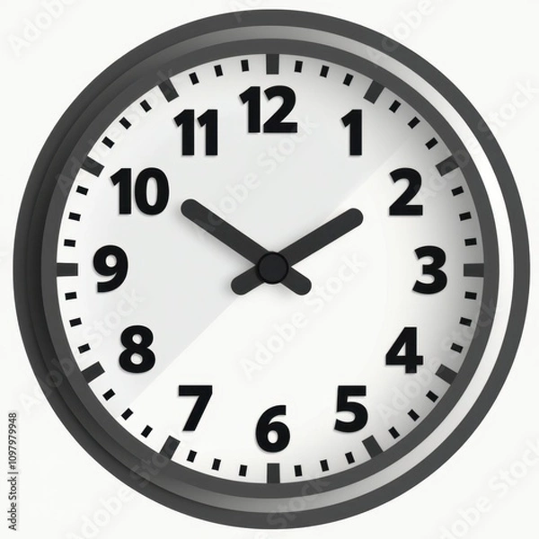 Obraz Geometric Wall Clock Icon with Bold Numbers