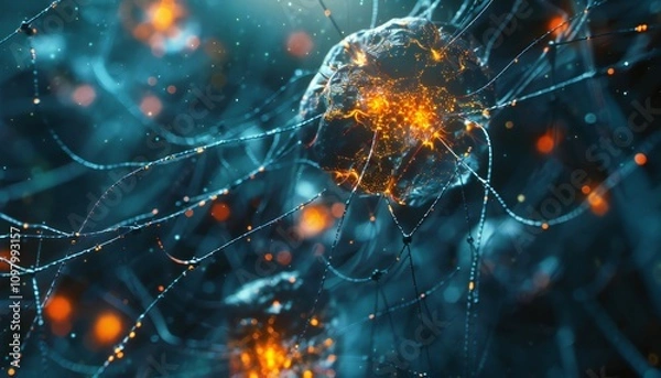 Fototapeta An image capturing the core concept of neural networks, a fundamental building block of modern technology