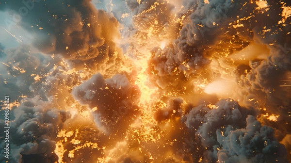 Obraz Fiery 3D Explosion Background