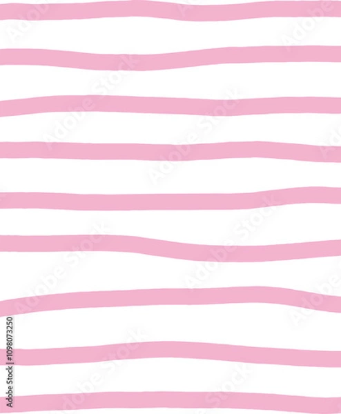 Fototapeta Wavy stripes print background. uneven hand drawn waves vector pattern. Striped abstract template. Cute squiggle streaks texture. pink bars on white backdrop.