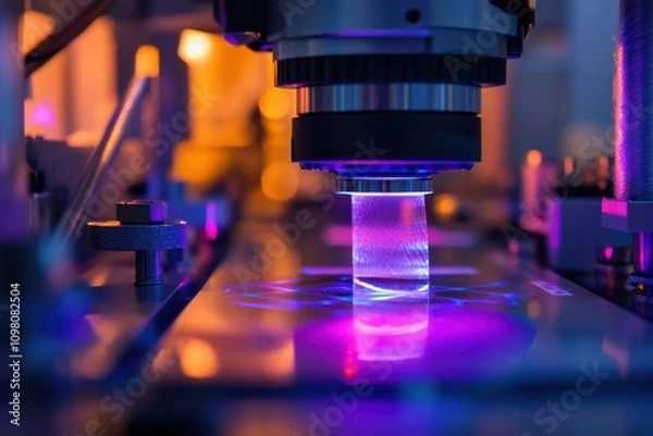 Obraz This perspective reveals the intricacies of creating nanofibers with a small apparatus, improved by a lens and a nano-sheet, showcasing progress in materials science