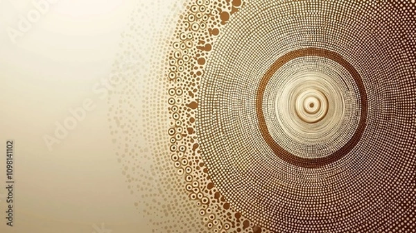 Fototapeta Captivating Tribal Pattern Inspired by Aboriginal Art with Dotted Lines and Circular Motifs in Warm Earth Tones