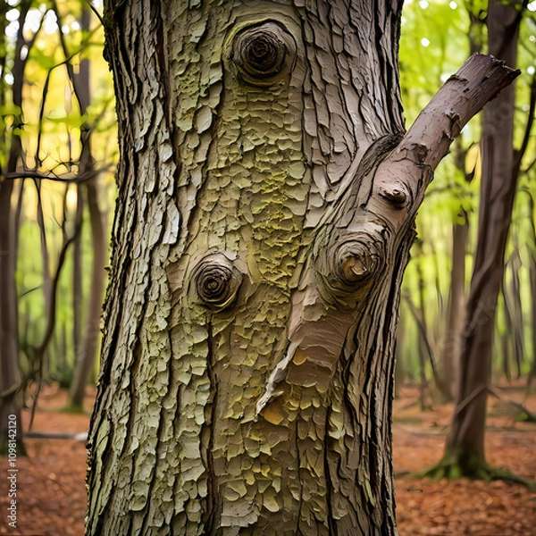 Obraz Close up of old tree trunk in the forest