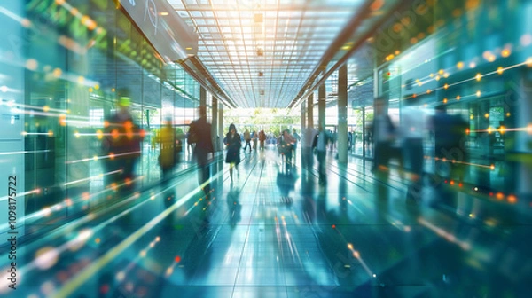 Obraz Blurred Background of business, people strategy in financial operations, marketing corporate concept, globalization concept, green blurred background