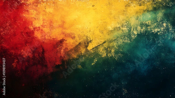 Fototapeta Grunge abstract background using reggae style colors.
