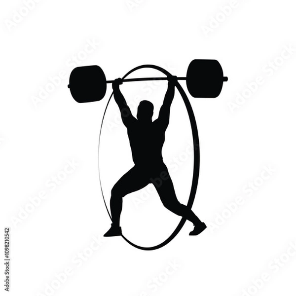 Obraz dark barbell athlet