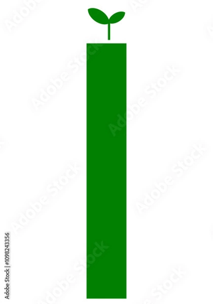 Fototapeta single icon graphic with growing shoots