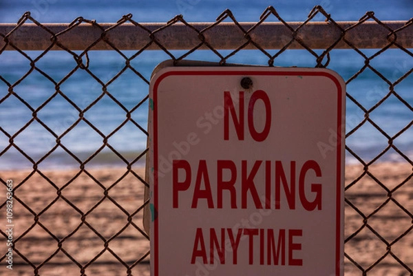 Obraz Beach No Parking Sign 