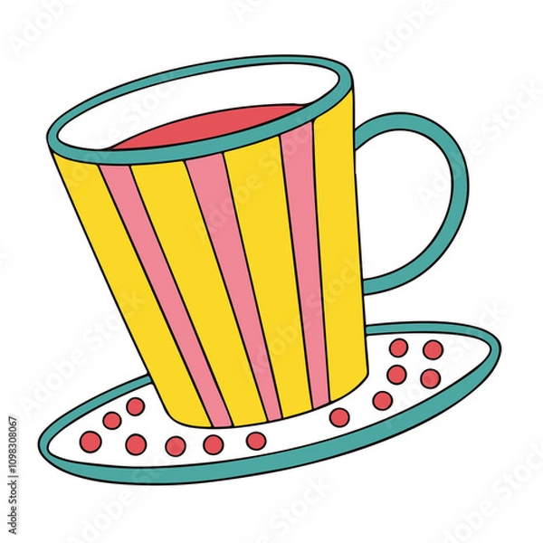 Fototapeta A Beautiful colorful cups vector on white background, colorful cups, cups, 