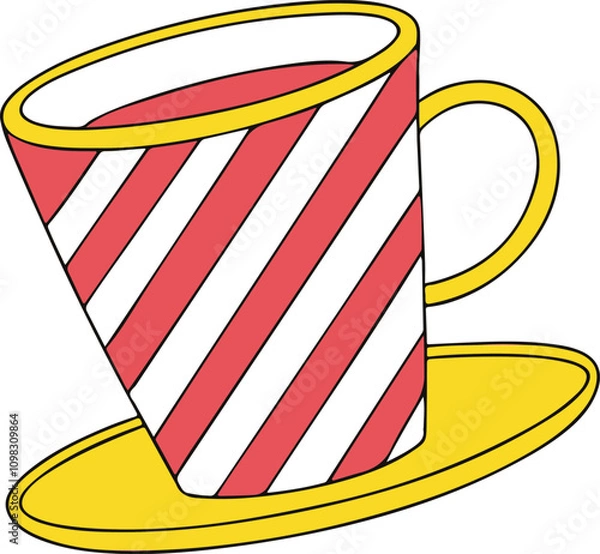 Fototapeta A Beautiful colorful cups vector on white background