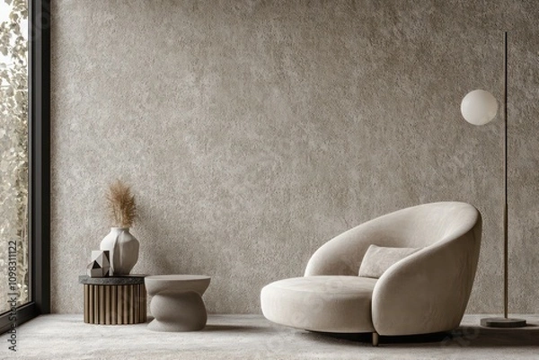 Obraz Create a single, cohesive professional product image with a strong focus on a modern, minimalist living space.