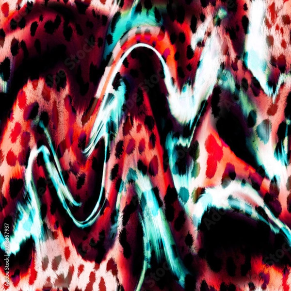 Obraz Colorful animal print, motion blur, colors.